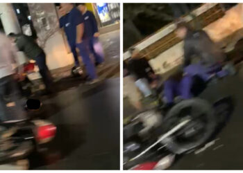 [Vídeo] Dois motociclistas se envolvem em acidente em Jaraguá do Sul