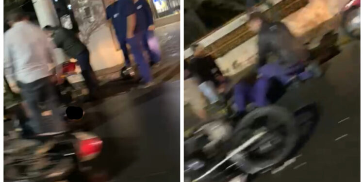 [Vídeo] Dois motociclistas se envolvem em acidente em Jaraguá do Sul