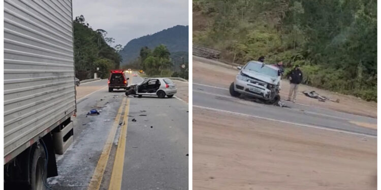 [Fotos e vídeo] Motorista fica preso às ferragens após acidente em Corupá