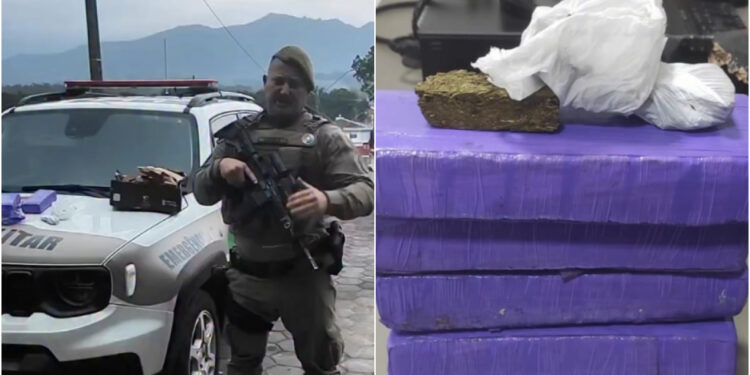 [Vídeo] Mais de 3,5 kg de maconha são apreendidos em cemitério em Jaraguá do Sul