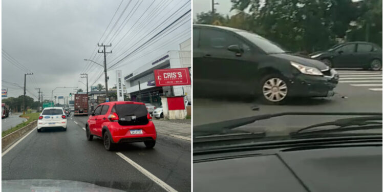 [Vídeo] Acidente e caminhão quebrado causam congestionamento em Jaraguá do Sul