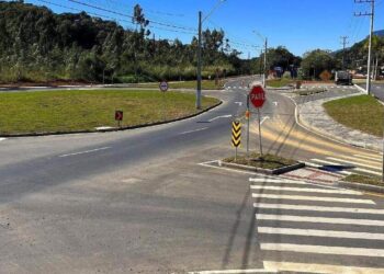 Rotatória na BR-280, em Jaraguá do Sul, entra na fase final