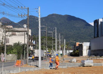 Avançam as obras no novo traçado da rua 13 de Maio, em Jaraguá do Sul