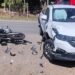 Motociclista tem fratura após acidente com carro em Schroeder