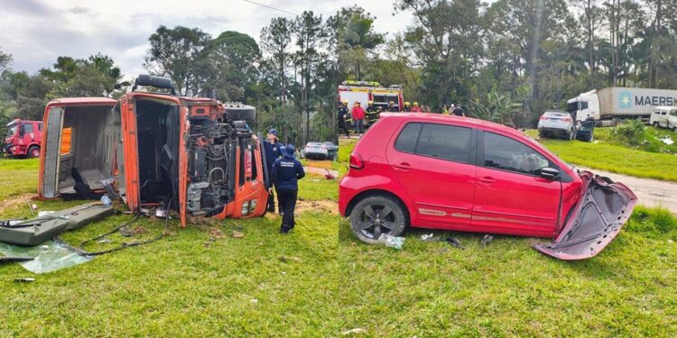 Homem morre em acidente entre quatro veículos na Rodovia do Arroz, em Guaramirim