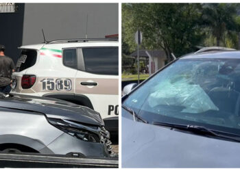 [Vídeo] Dois carros se envolvem em acidente em Jaraguá do Sul