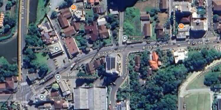 Interdição parcial de um trecho da Rua 25 de Julho, em Jaraguá do Sul