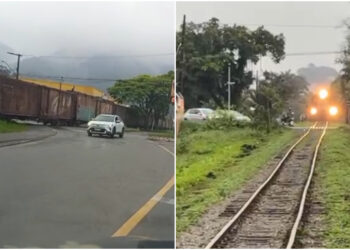 “Caos no trânsito”: Trem faz parada emergencial e causa transtornos ao trânsito em Jaraguá do Sul