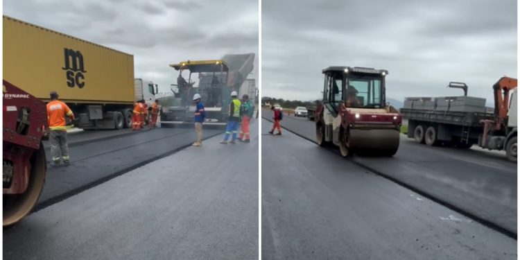 DNIT realiza restauração da BR-280 entre Guaramirim e Araquari