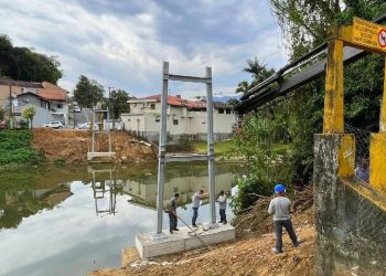 Inicia montagem das pontes pênseis em Jaraguá do Sul
