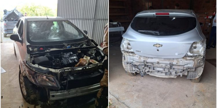 “Oficina do desmanche”: Dois homens são presos em Massaranduba com veículos furtados desmontados