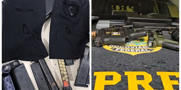 [Vídeo] Homem é preso com três pistolas e mais de 160 munições na BR-101, em Joinville