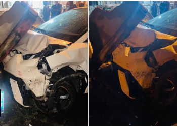 [Vídeo] Carro de motorista de aplicativo é atingido por caminhão em Jaraguá do Sul