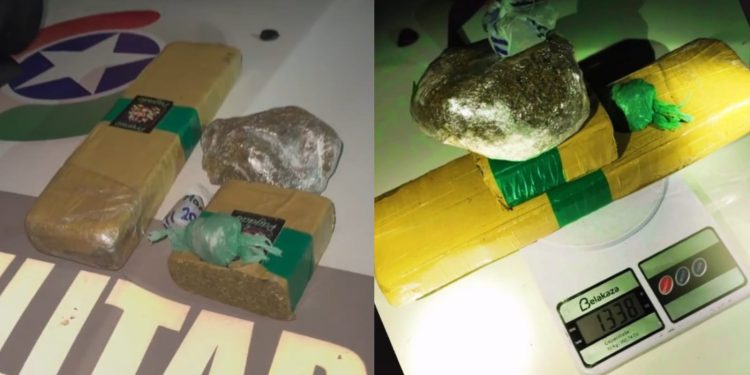 PM encontra mochila com drogas em área de mata em Jaraguá do Sul