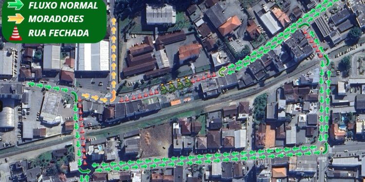 Interdição na Rua 28 de Agosto, em Guaramirim, entre hoje (28) e segunda-feira (1º)