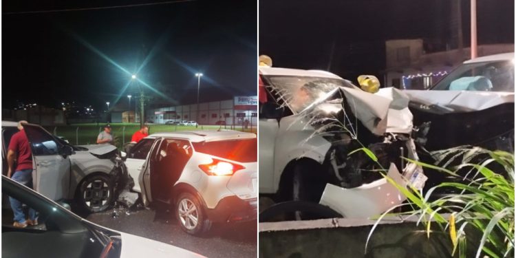 Quatro pessoas ficam feridas em grave acidente em Guaramirim