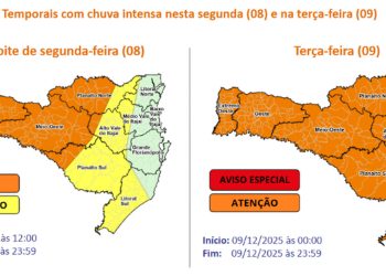 Governo de SC suspende aulas na rede estadual diante do alerta de ciclone