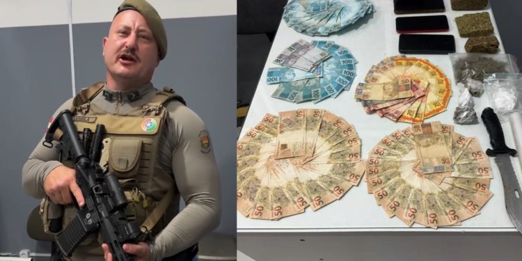 [Vídeo] “Aqui não”: Casal é preso por tráfico em Jaraguá do Sul