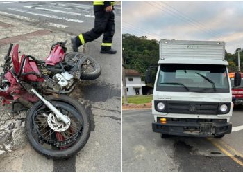 Motociclista fica gravemente ferida após acidente em Pomerode