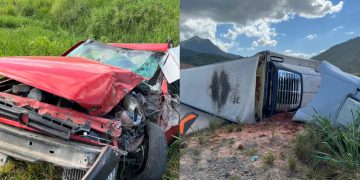 [Vídeo] Carreta e carro batem de frente em desvio da SC-108, em Guaramirim