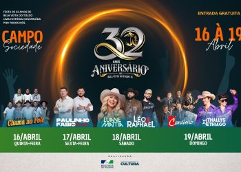 Diversos shows vão marcar os 32 anos de Bela Vista do Toldo em abril