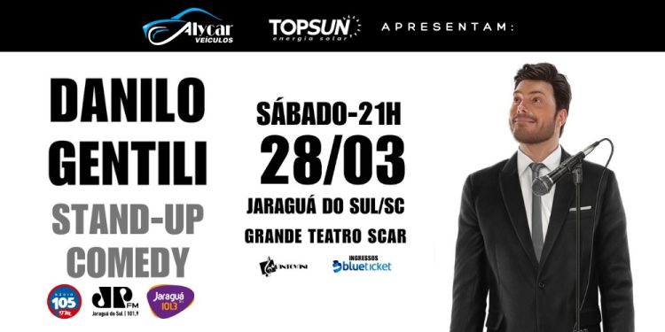 Jaraguá do Sul recebe Danilo Gentili Stand-up Comedy neste sábado (28)