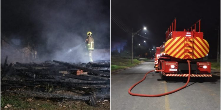 [Fotos] Casa fica completamente destruída após incêndio em Corupá