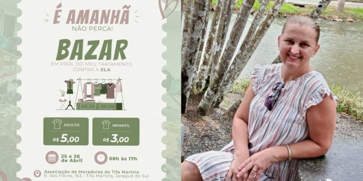 Jaraguá do Sul terá bazar solidário para ajudar mulher diagnosticada com Esclerose Lateral Amiotrófica