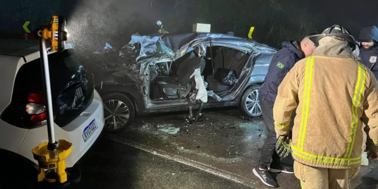 [Vídeo] Mulher de 40 anos morre em grave acidente na BR-280 em Corupá