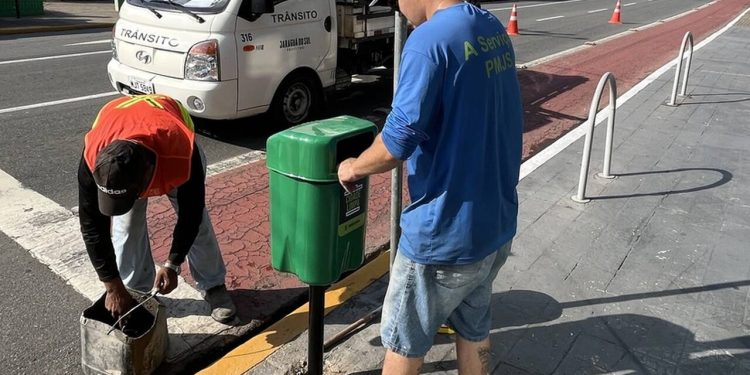 Prefeitura inicia a troca de lixeiras em Jaraguá do Sul