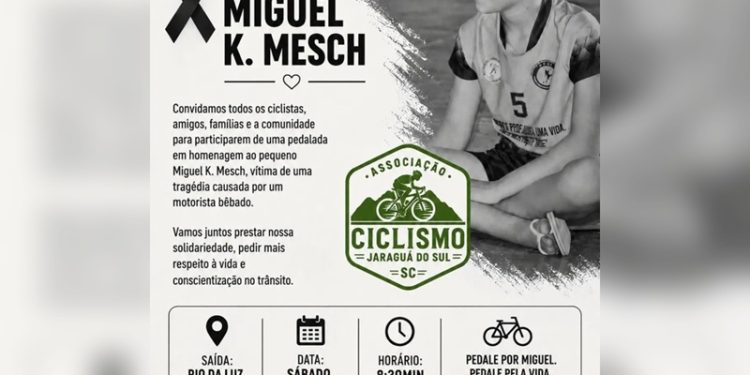 Ciclistas de Jaraguá do Sul organizam pedalada em homenagem a Miguel Mesch