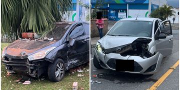 [Vídeo] Acidente envolvendo dois carros é registrado em Jaraguá do Sul
