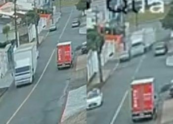 “Motorista foi bem”: Caminhão perde freio e motorista mostra habilidade ao desviar de carros em Jaraguá do Sul