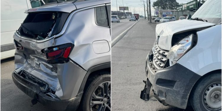 [Vídeo] Colisão entre van e Jeep deixa motorista ferida na BR-280 em Guaramirim