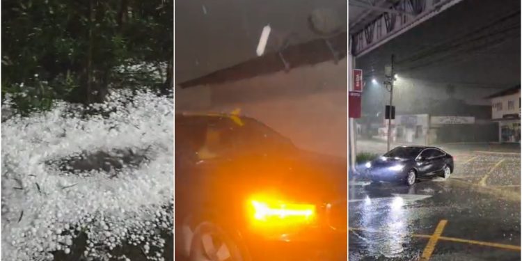 Granizo causa danos em mais de 50 casas em Guaramirim