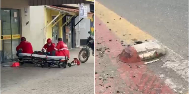 Motociclista de 30 anos cai ao passar por ‘tartarugas’ em Jaraguá do Sul