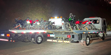 Operação de trânsito da PM resulta em nove motos recolhidas em Jaraguá do Sul