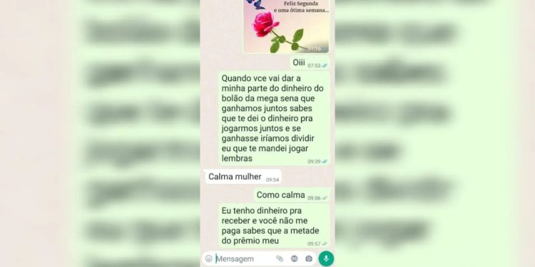 Mulher prova ter acordo verbal para dividir prêmio da Mega-Sena com ex, em Blumenau