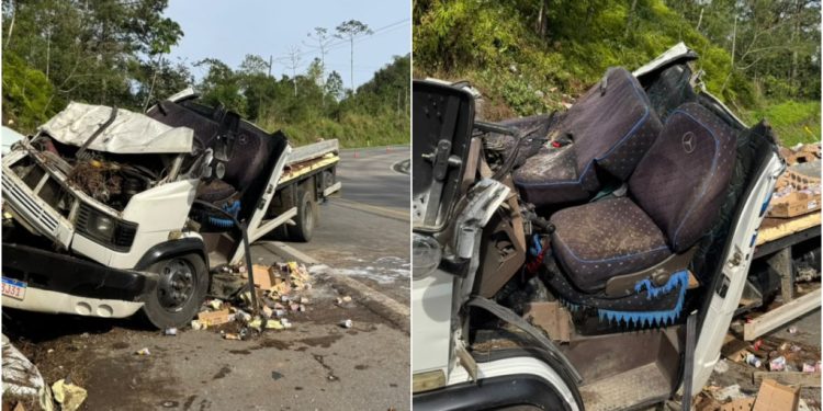 [Vídeo] Caminhão sai da pista em Corupá
