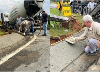 [Fotos] Prefeitura de Jaraguá do Sul faz modificação importante na rotatória do Komprão