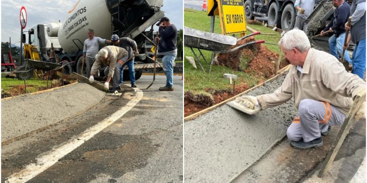 [Fotos] Prefeitura de Jaraguá do Sul faz modificação importante na rotatória do Komprão