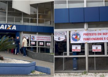 [Vídeo] Paralisação de bancários reúne categoria em protesto no Centro de Jaraguá do Sul