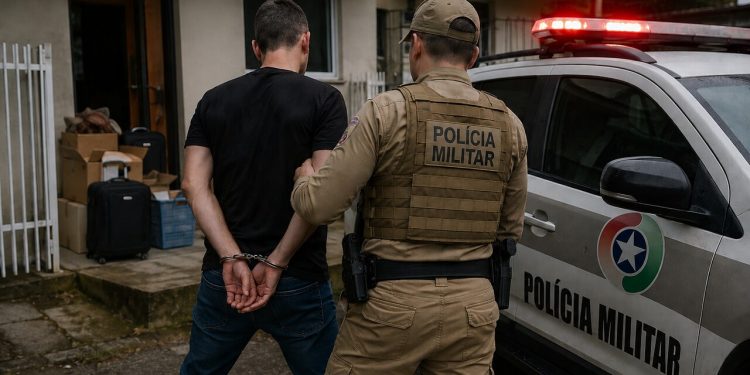 Homem pede apoio para retirar coisas de casa após separação, desobedece policiais e é preso em Jaraguá do Sul