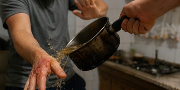 Irmãos brigam e um sofre queimaduras após ser atingido por panela com banha quente, em Jaraguá do Sul