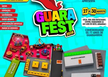 Guarafest 2026 celebra 77 anos de Guaramirim com shows nacionais e entrada gratuita