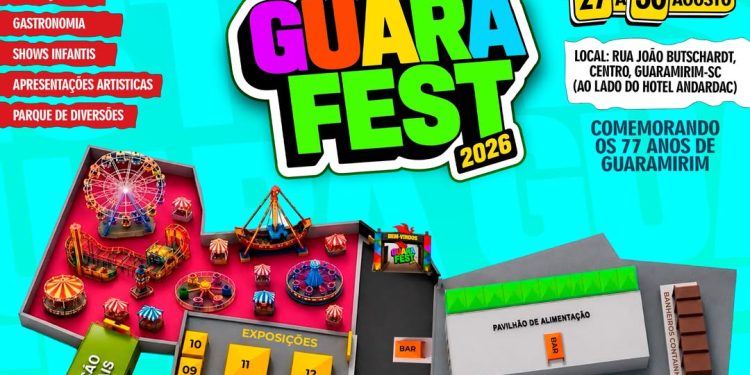 Guarafest 2026 celebra 77 anos de Guaramirim com shows nacionais e entrada gratuita
