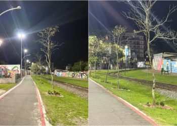 [Fotos] Caminho das Artes, em Jaraguá do Sul, recebe nova iluminação