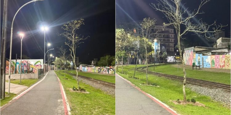 [Fotos] Caminho das Artes, em Jaraguá do Sul, recebe nova iluminação