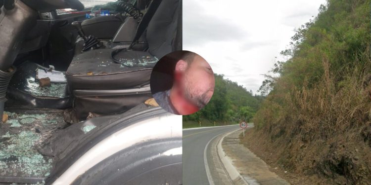 BR-280 terá bloqueios para detonação de rochas em trecho onde caminhoneiro foi atingido por pedra, em Corupá