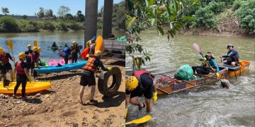 De pneus a portão: Ação retira 700 quilos de lixo dos rios de Jaraguá do Sul